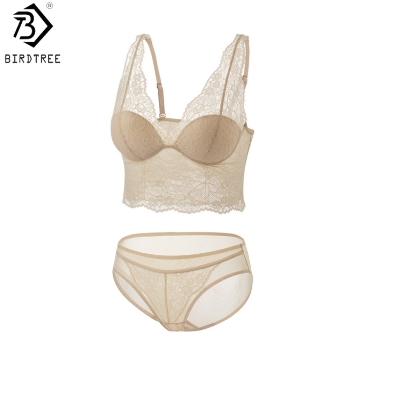 Bralette Wireless Soft - バードツリー、シルク裏地付きレディースエレガントブラ＆ショーツセット、ソフトワイヤレスレース通気性ブラレット、2026年夏新作下着A65325JF