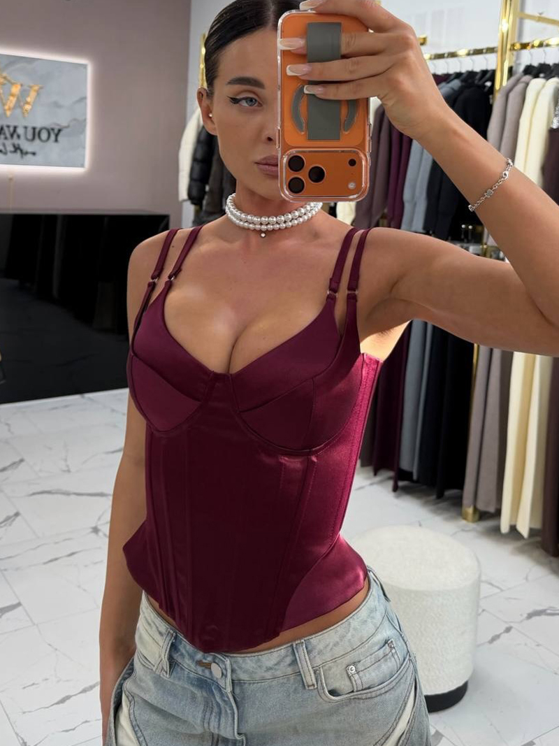 Strapless Bra Backless - セクシーな女性用ストラップレスコルセットトップ、新型フィッシュボーンバンデージタンクトップ2026、イブニングパーティーベスト、ファッショナブルなサテンバックレスビスチェクロップトップ