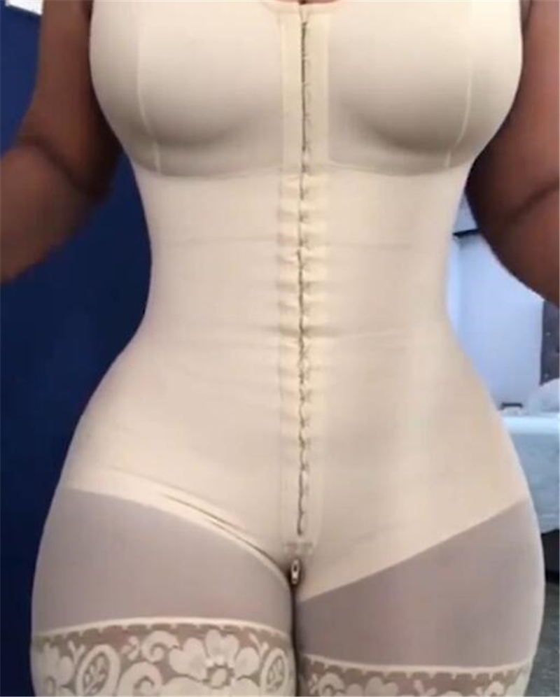 Shapewear Bodysuit Firm - Fajas シェイプウェア 高圧縮ボディスーツ ガードル ブローチ付き バスト