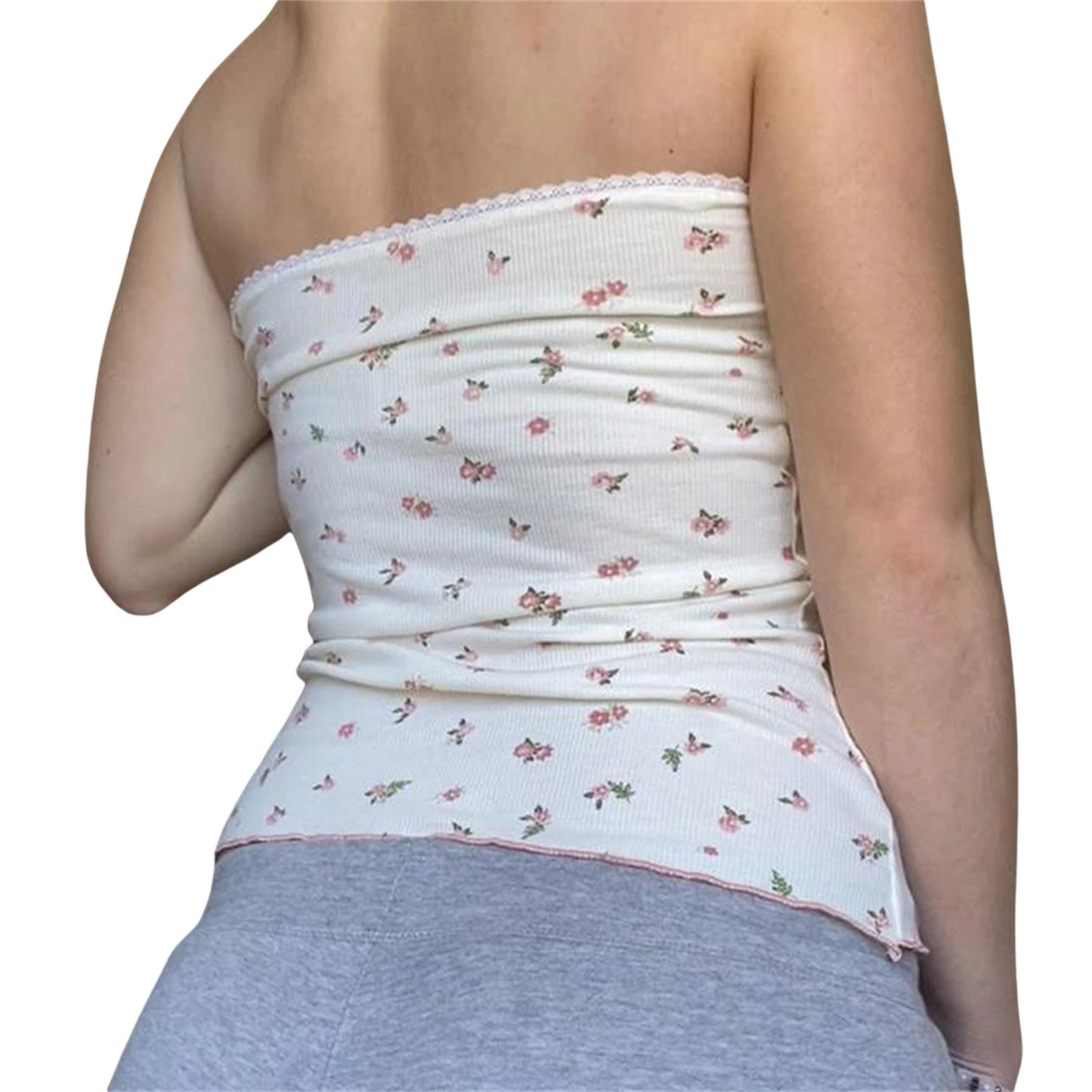 女性カジュアルチューブトップ、ストラップレスバックレスフラワ - Strapless Bra Backless のレビューと価格
