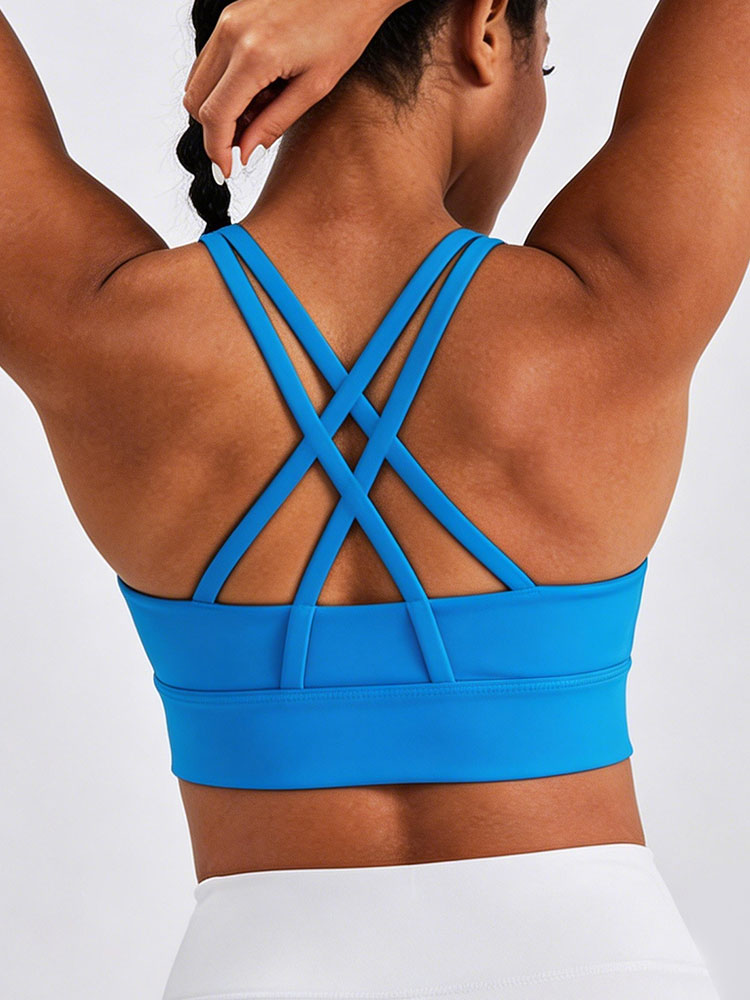 新しい女性用ソリッドカラー高強度サポートスポーツブラクロスバ - Sports Bra High Impact のレビューと価格