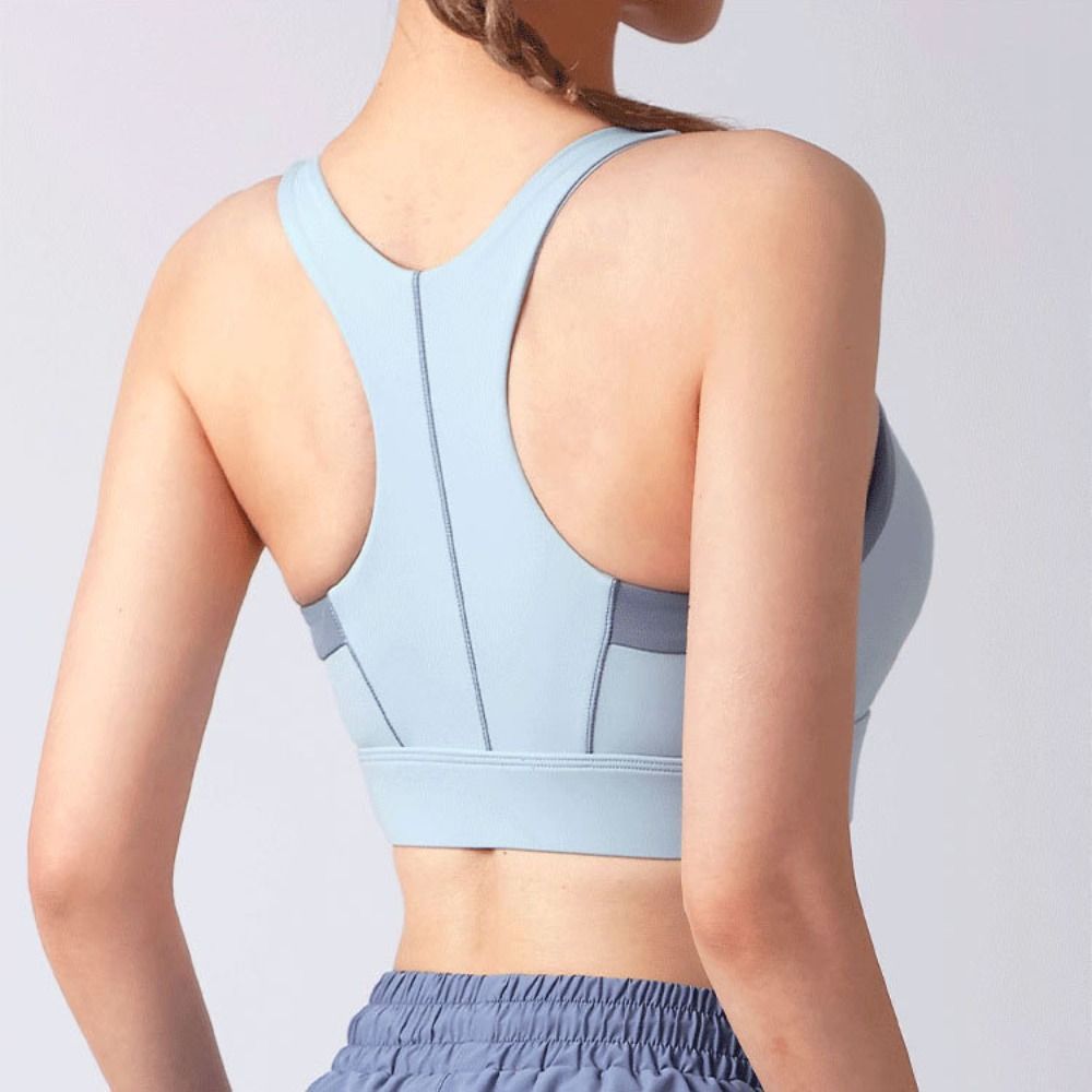 快適なパッチワークフロントジッパースポーツブラスリムフィット - Seamless Underwear Women のレビューと価格