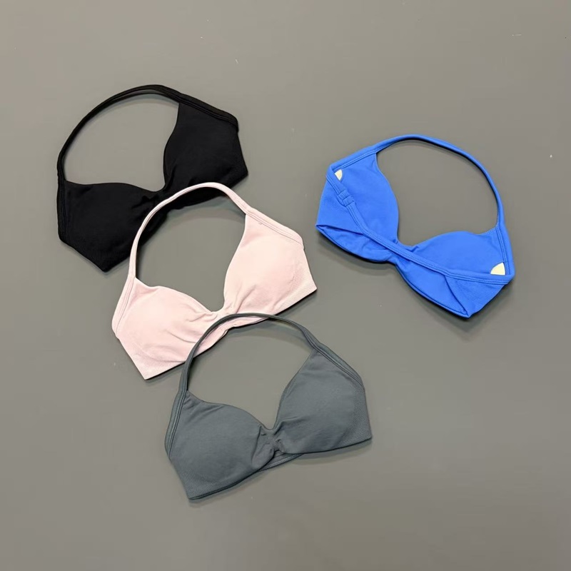 女性用ホルタースポーツブラ Vネックパッド入りヨガブラ 取り - Sports Bra High Impact のレビューと価格