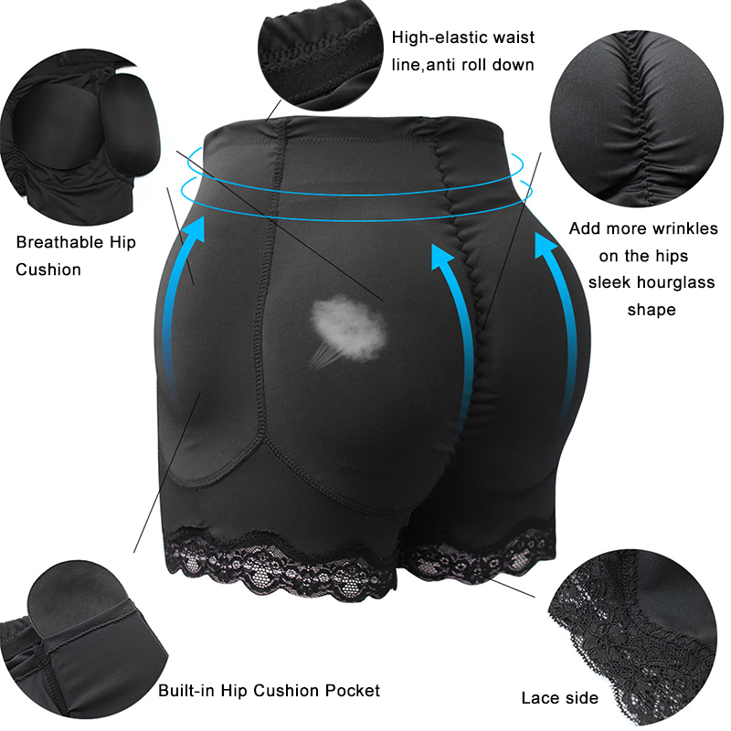 女性用パッド入りシェイプウェアヒップアップショーツボディシェ - Shapewear Bodysuit Firm のレビューと価格